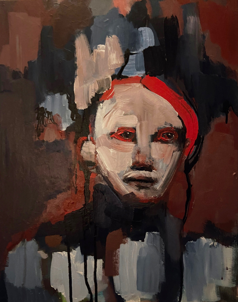 painting of person with red hair