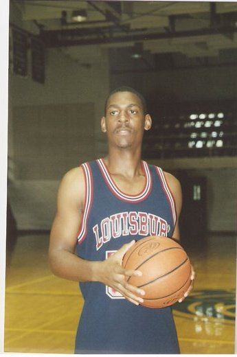Photo of Dr. Daniel Wilson in his Louisburg College basketball uniform.