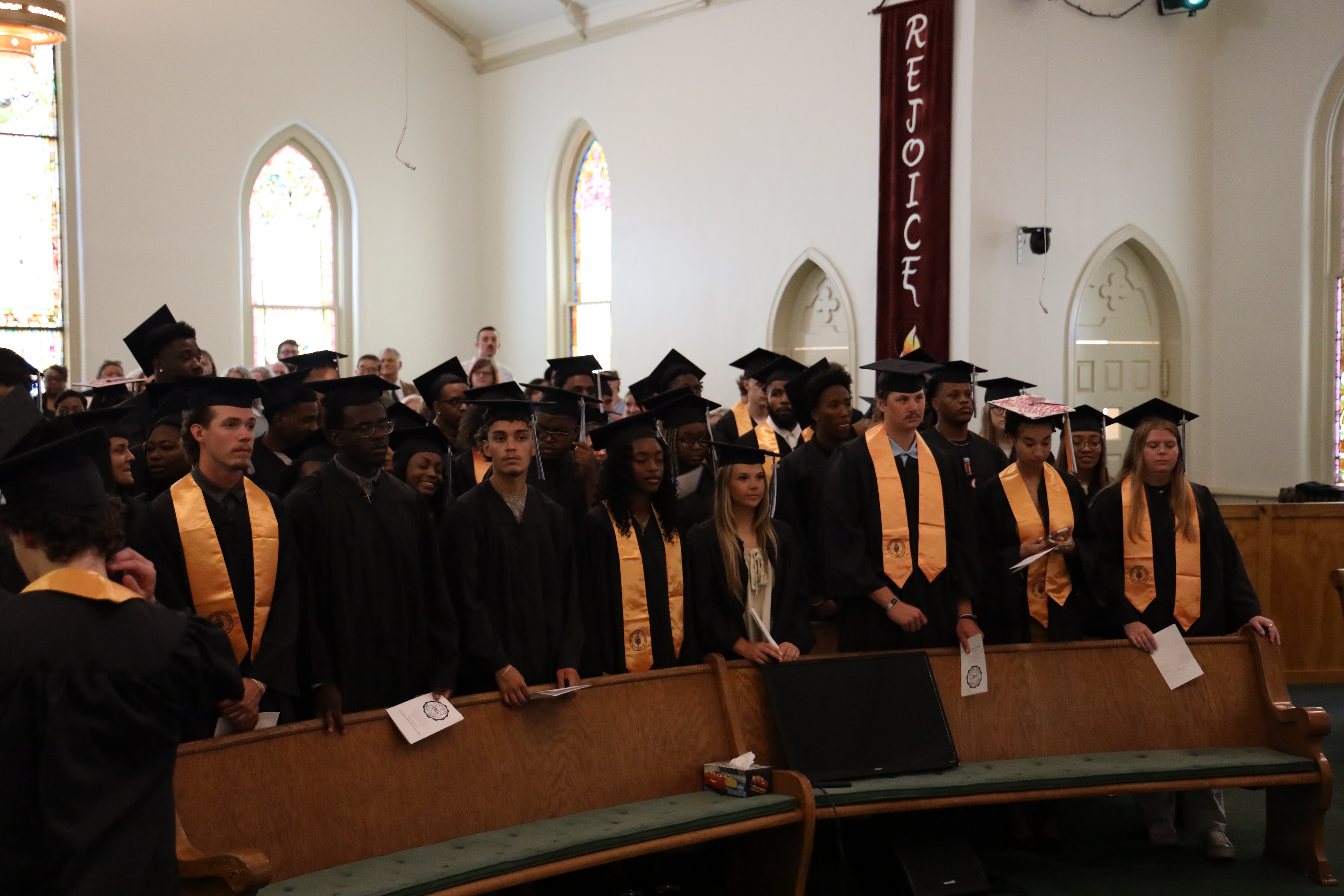 Students stand during procession at the LC 2026 Baccalaureate ceremony