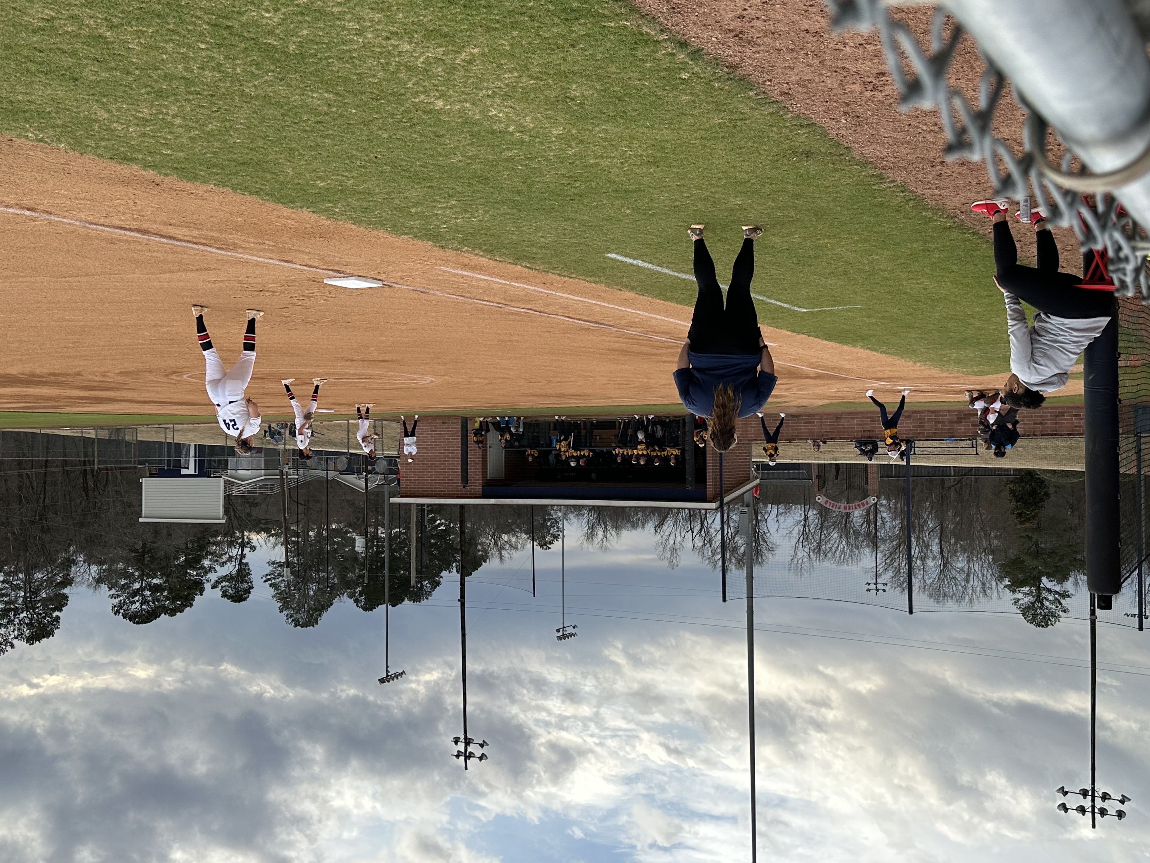 'Canes players on the softball field