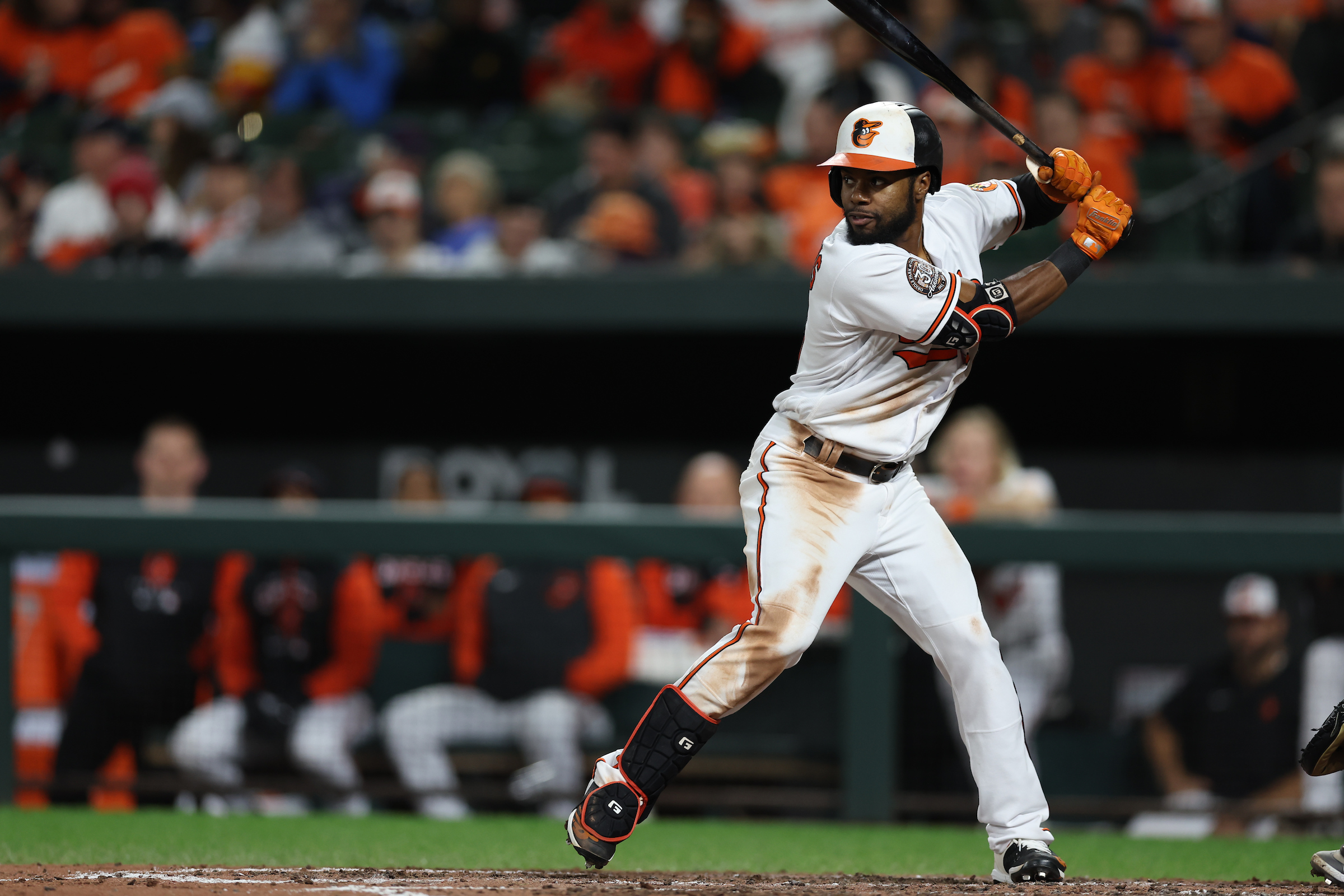 Cedric Mullins batting for the Baltimore Orioles.