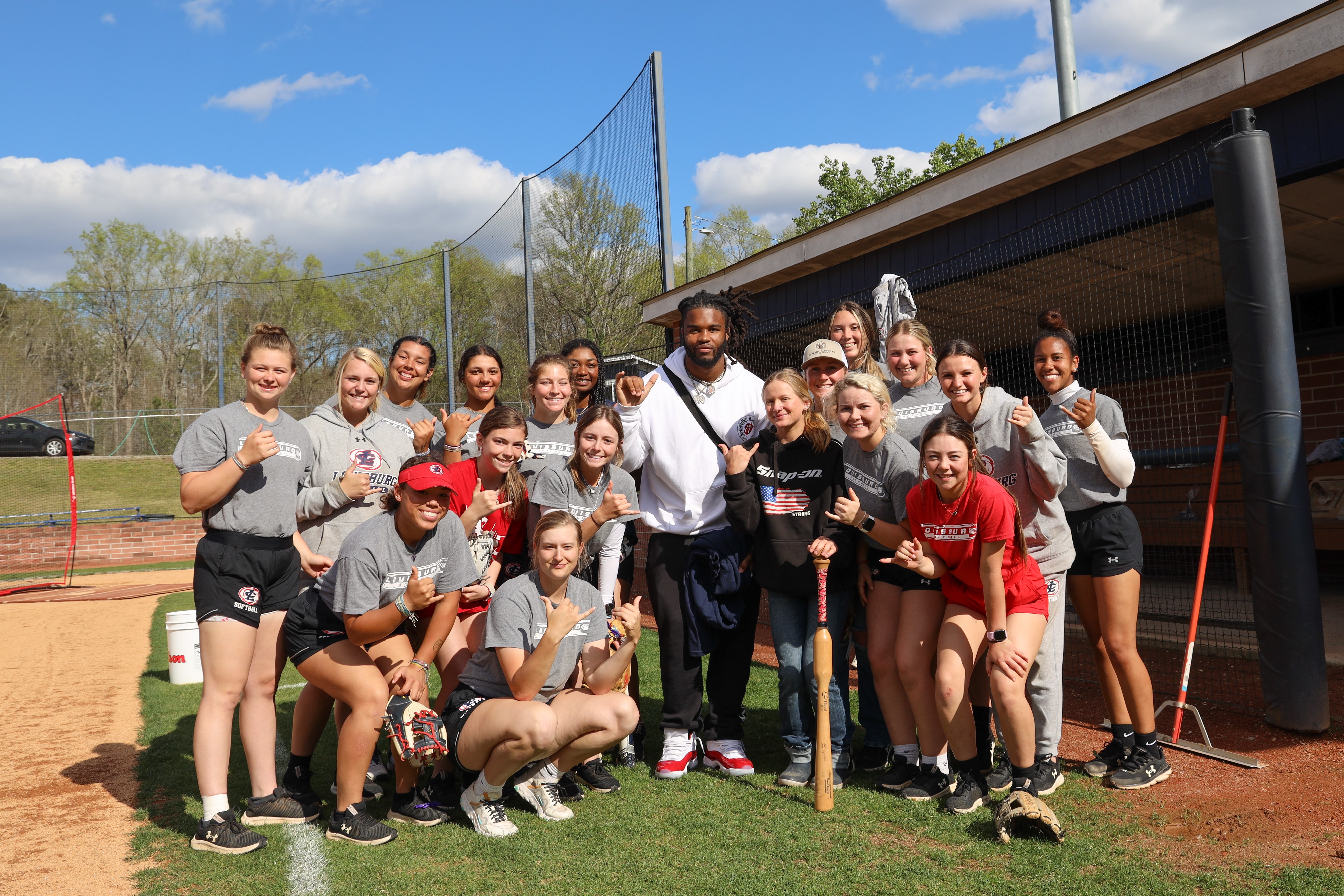 Larrell Murchison and softball team