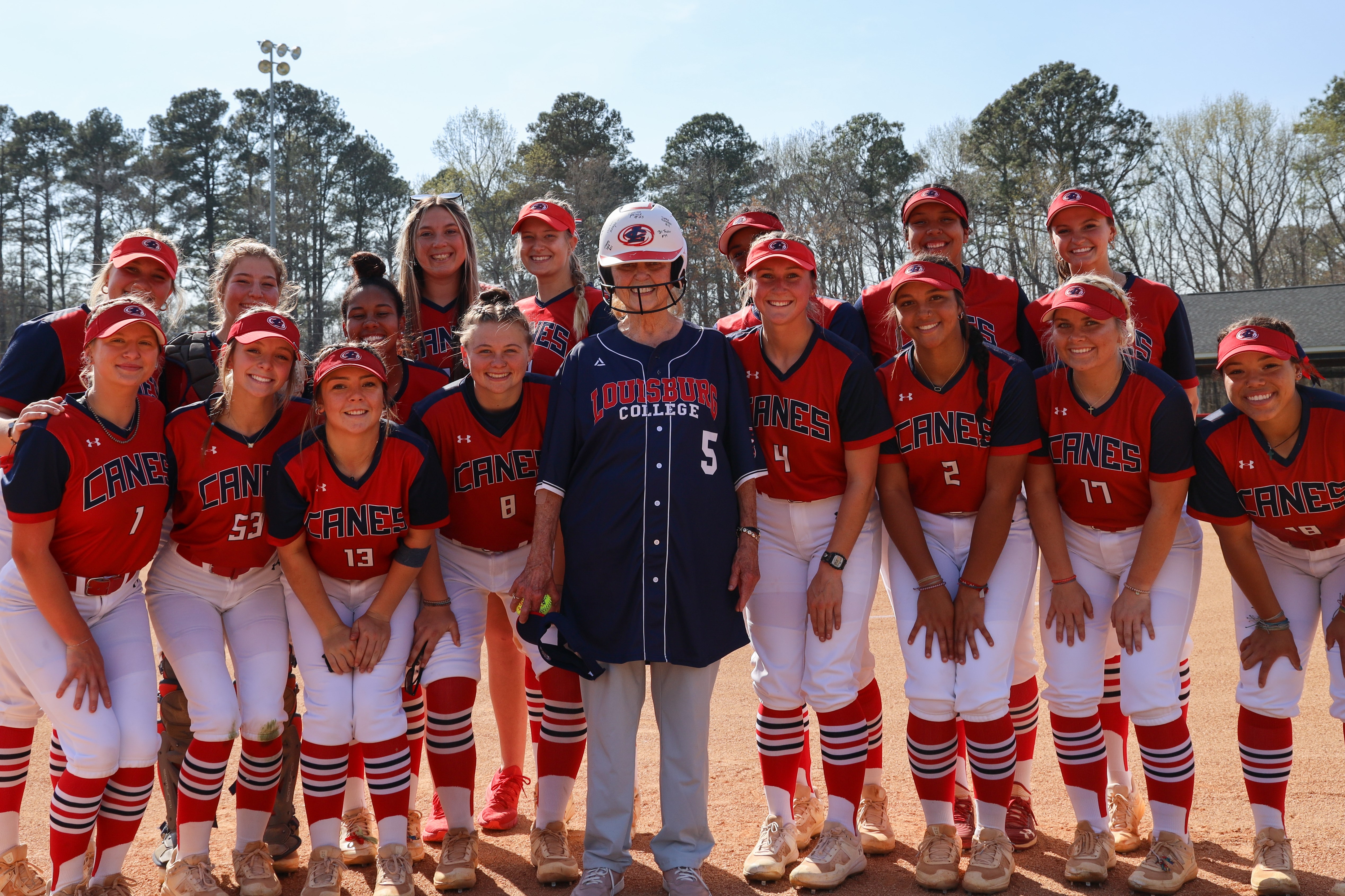 Lucy T. Allen with softball team