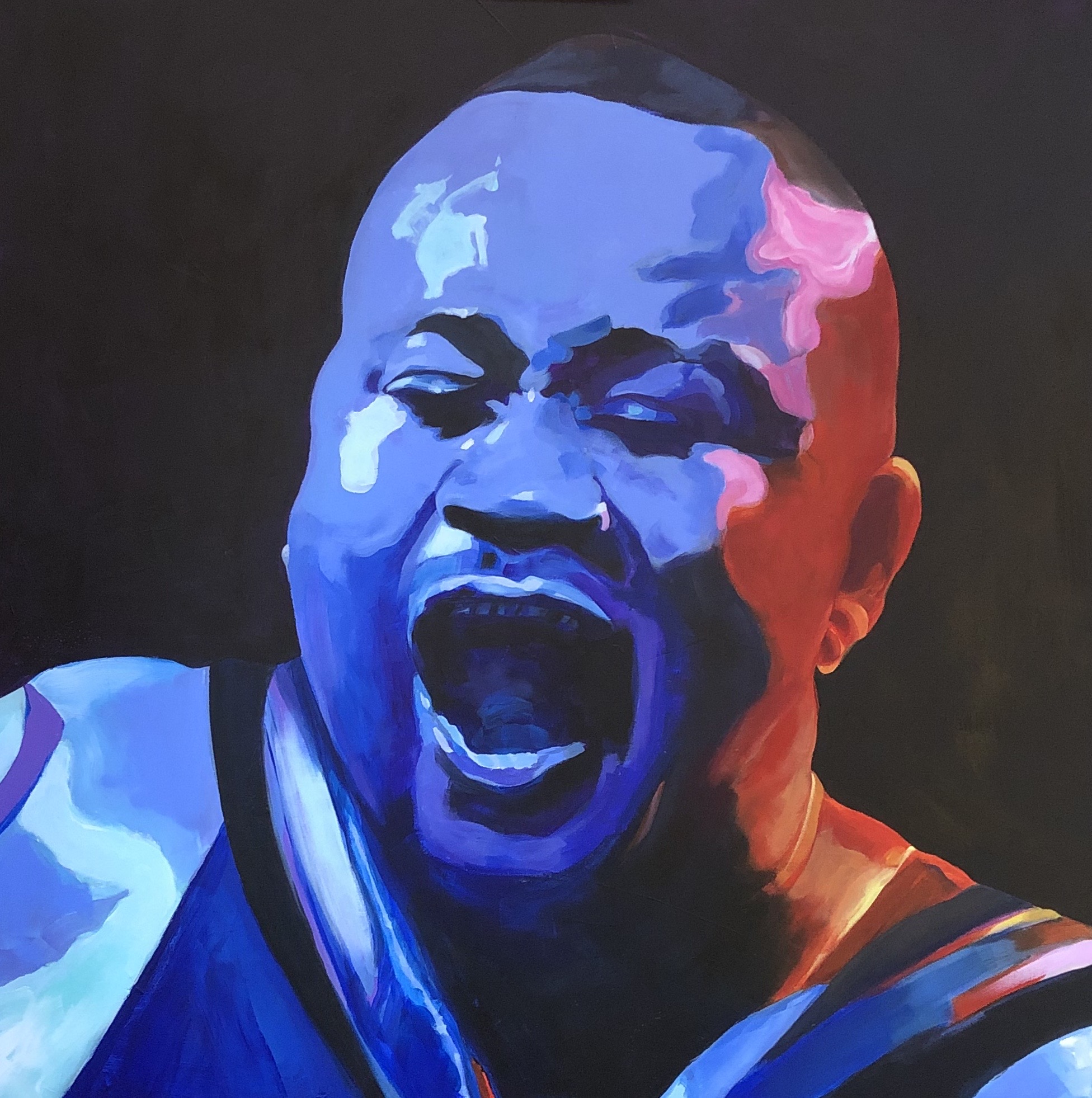 painting of a person singing 