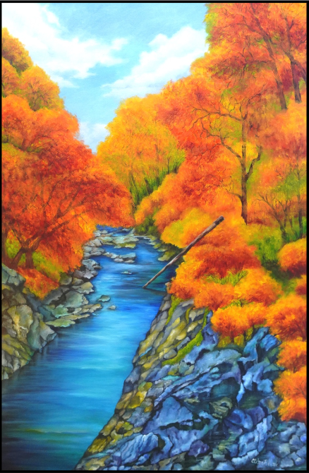 Clina Polloni Autumn at Cullasaja River Clina Polloni Autumn at Cullasaja River