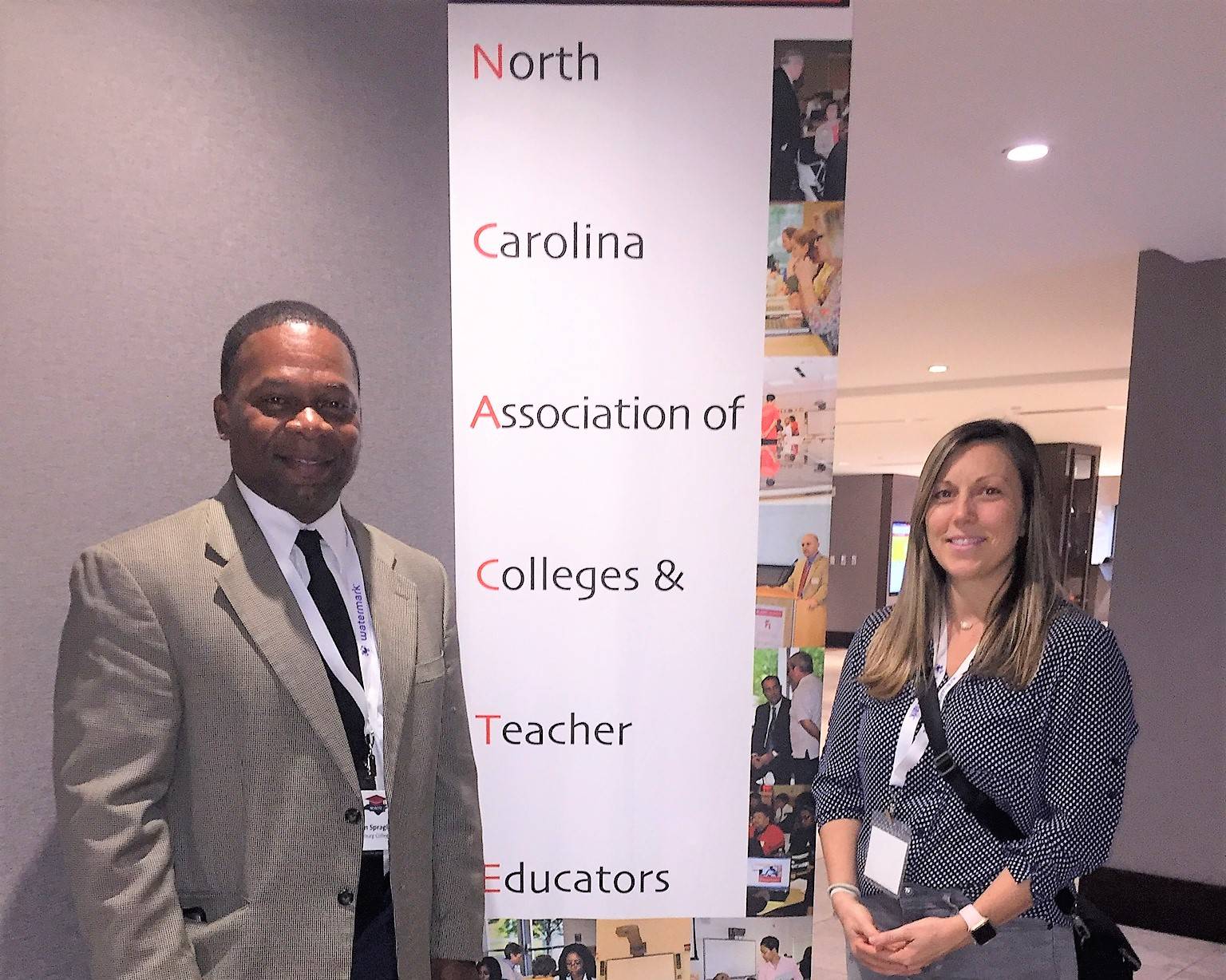 Dr. Kelvin Spragley and Mrs. Caitlin Frederick at the 37th Annual North Carolina Teacher Education Forum (NCACTE).